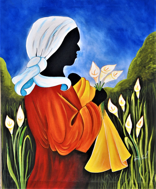 Haitian art - Canvas Painting - woman